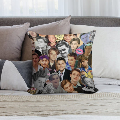 Leonardo DiCaprio Collage Soft Home Decor Throw Pillow