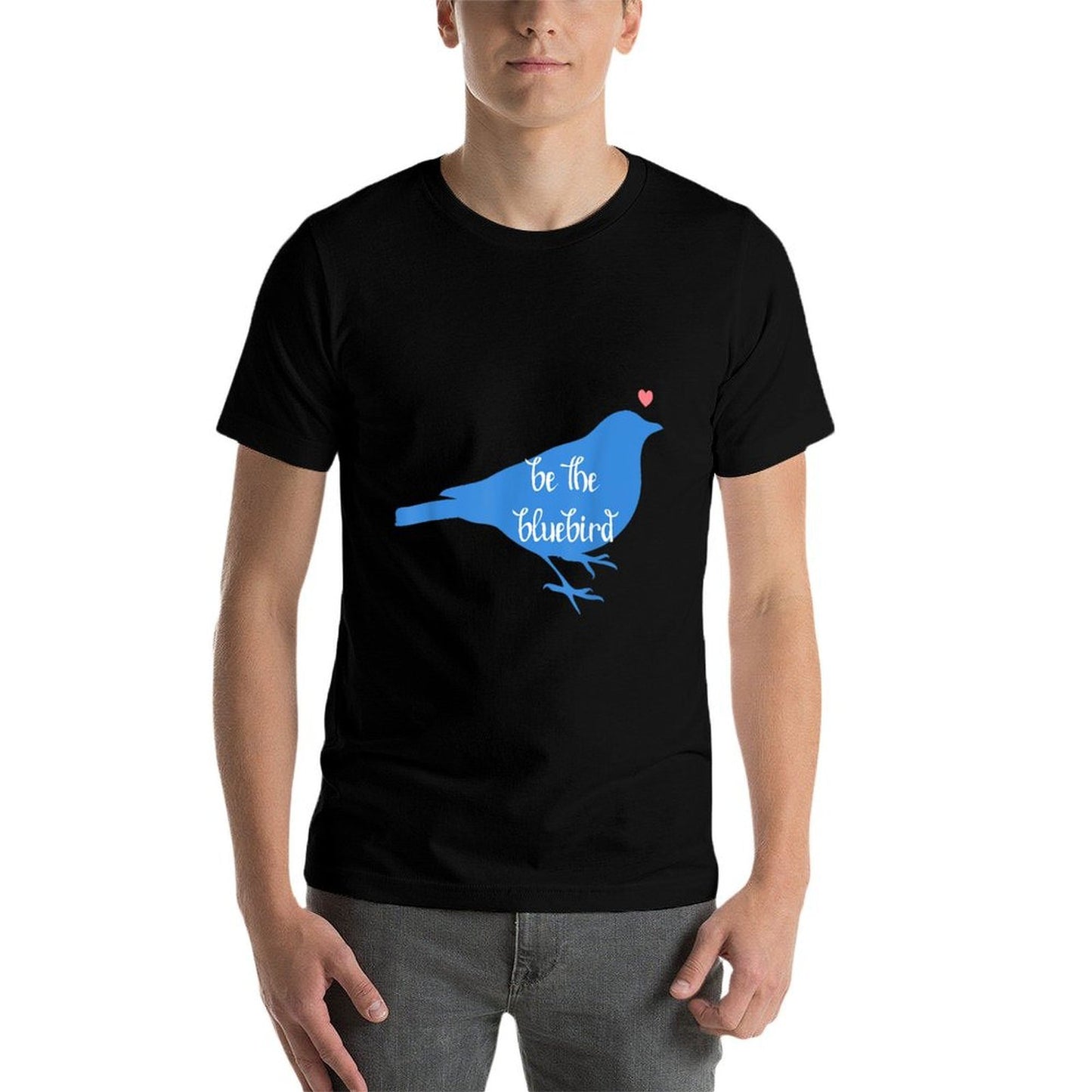 Bluebird of Happiness, Positivity, Be Happy, Zen, Kindness  Heathered Texture T-Shirt
