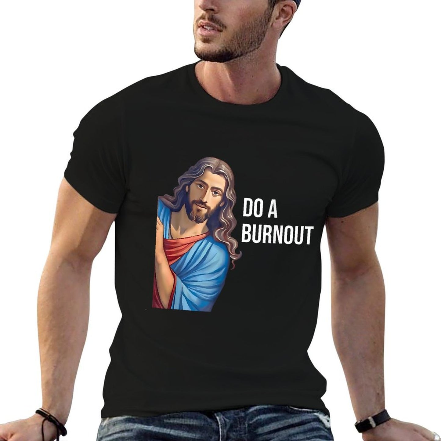 Do A Burnout Jesus Christian Quote Black Modern Religious Unisex-Youth Small  Fade-proof Color T-Shirt