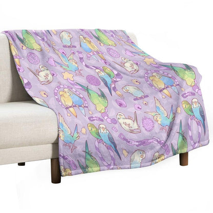 Budgie Bunch Grape Froyo Flavored Durable Throw Blanket