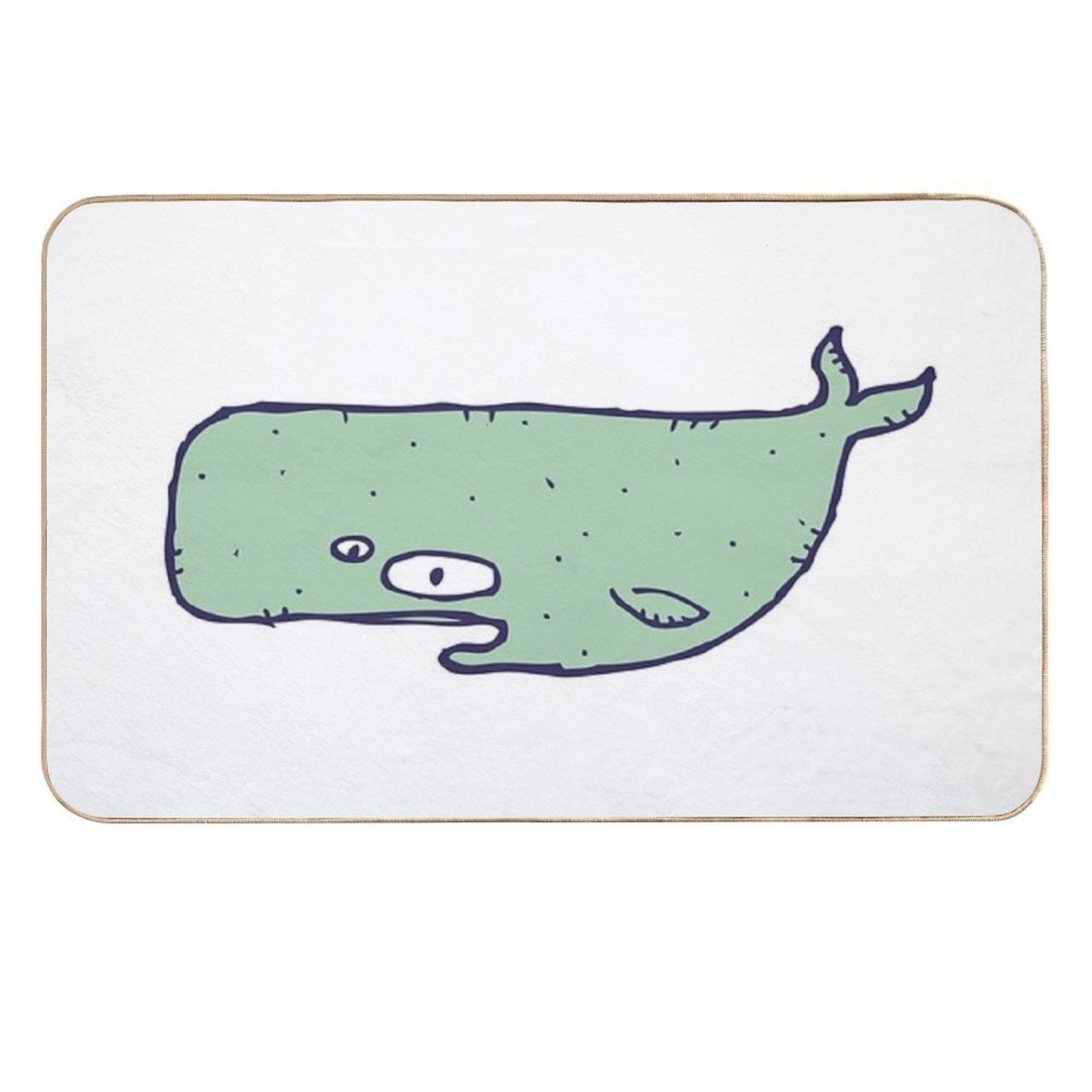 Cute Sketchy Cartoon Blue Whale  Odorless Bath Mat