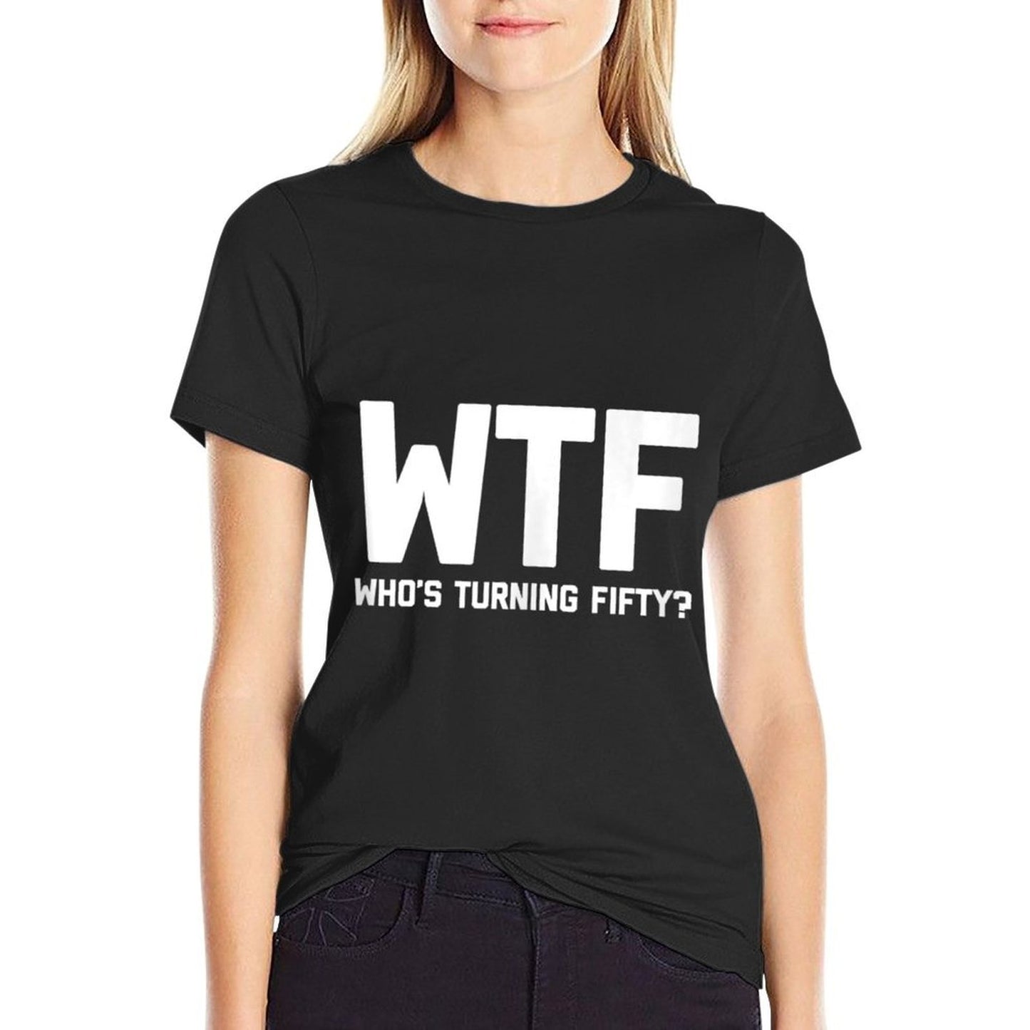 WTF (Who's Turning Fifty) Funny Gift 50th Birthday  Lightweight T-Shirt