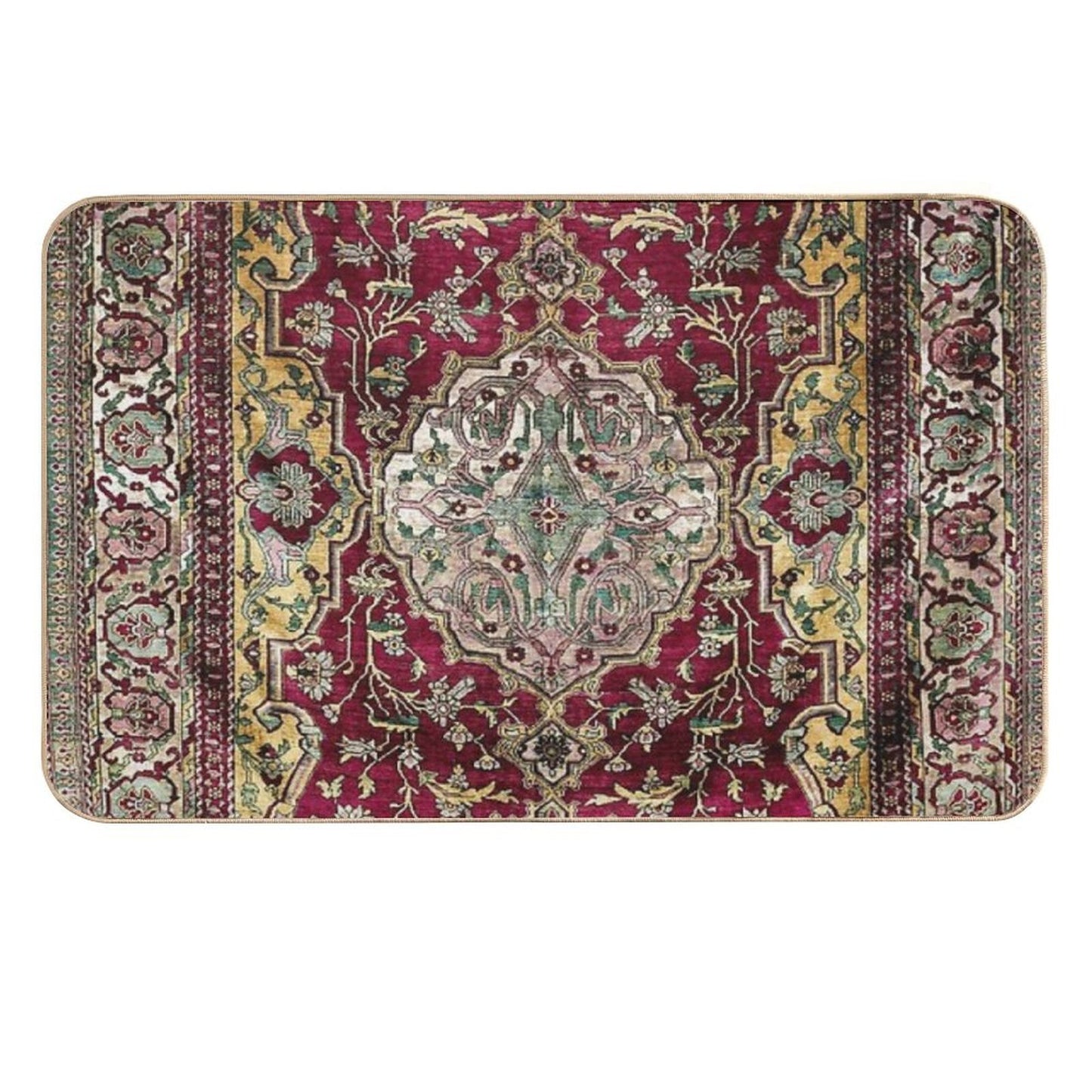 Farahan Arak West Persian Silk Rug Print  Multi-Purpose Bath Mat