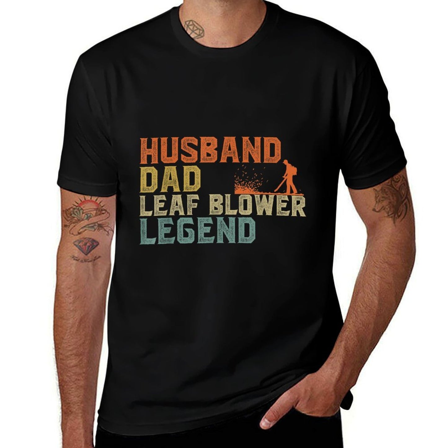 Funny Leaf Husband DAD Leaf Blower Legend  Lightweight T-Shirt