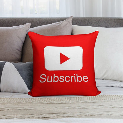 You Tube Subscribe Play Button Videos VLoggers Live Stream Soft Easy Maintenance Throw Pillow