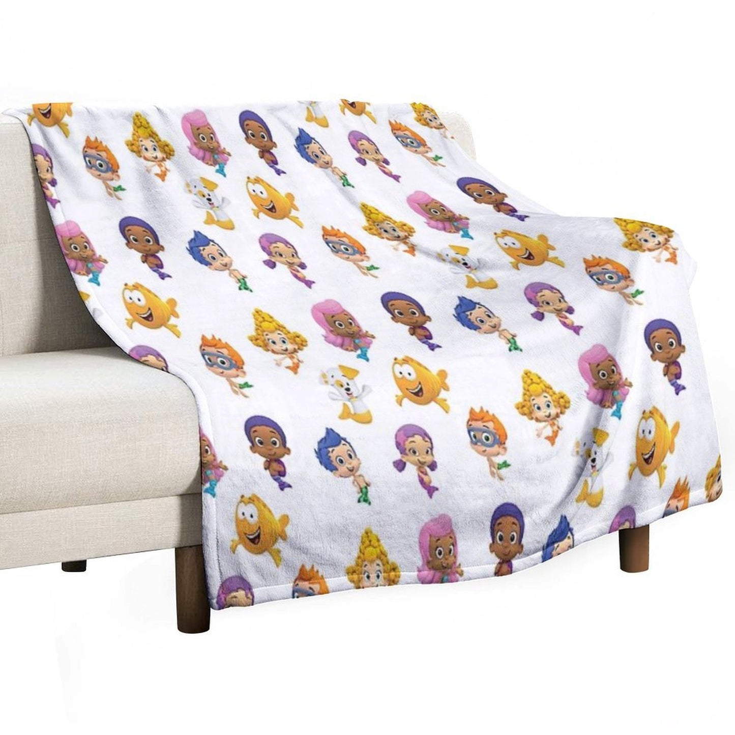 All Bubble Guppies Together  Cartoon  Mermaids  Kids Anti-pilling Throw Blanket
