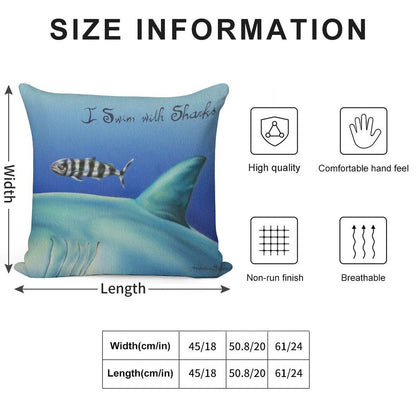 Pilot Fish I Swim with Sharks Soft High-Density Material Throw Pillow