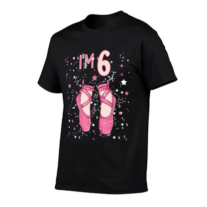 Ballerina 6th Birthday Party 6 Years Old Ballet Shoes  Odor-resistant T-Shirt