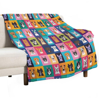 Bright And Happy Animal Heads for Decoration Versatility Throw Blanket