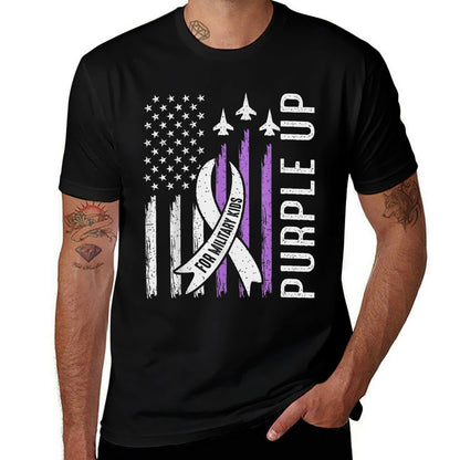 Purple Up for Military Kids Month Child Force Flag US Boys  Lightweight T-Shirt