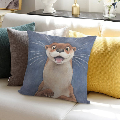 Otter! Soft Reinforced Edging Throw Pillow