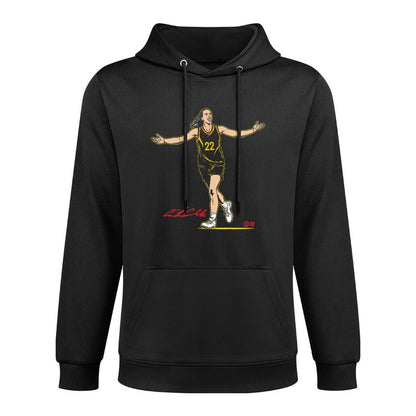 BreakingT Caitlin Clark Superstar Pose - Indiana Basketball, Small, Blue Unisex Design Hoodie