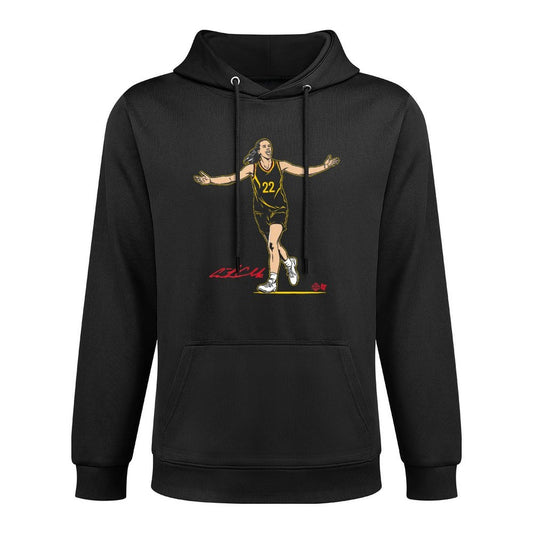 BreakingT Caitlin Clark Superstar Pose - Indiana Basketball, Small, Blue Unisex Design Hoodie