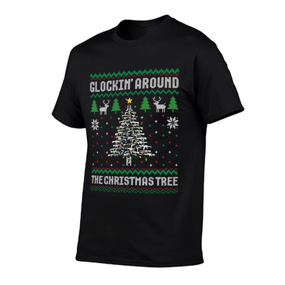 Glockin Around The Christmas Tree Ugly Xmas for Gun Owners  Graphic-printed T-Shirt