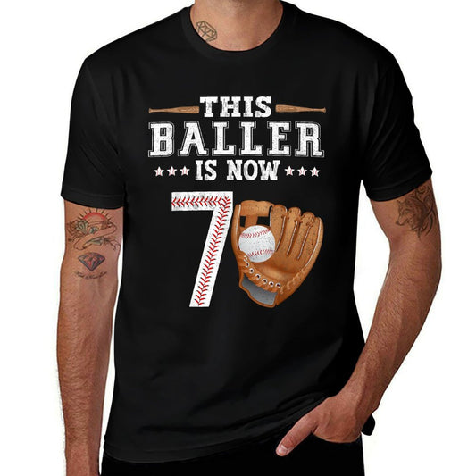 Boys Baseball Birthday Age 7 Sports Themed Birthday  Odor-resistant T-Shirt