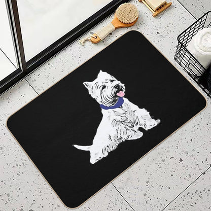 West Highland White Terrier Sitting Silhouette for Dog Lovers  Absorbent Bath Mat