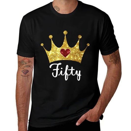 50th Birthday With Crown  Graphic-printed T-Shirt
