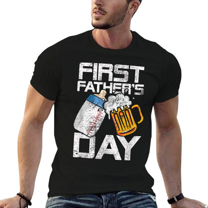 Beer Baby Bottle Daddy Dad Joke First Fathers Day Men Women  Versatile T-Shirt