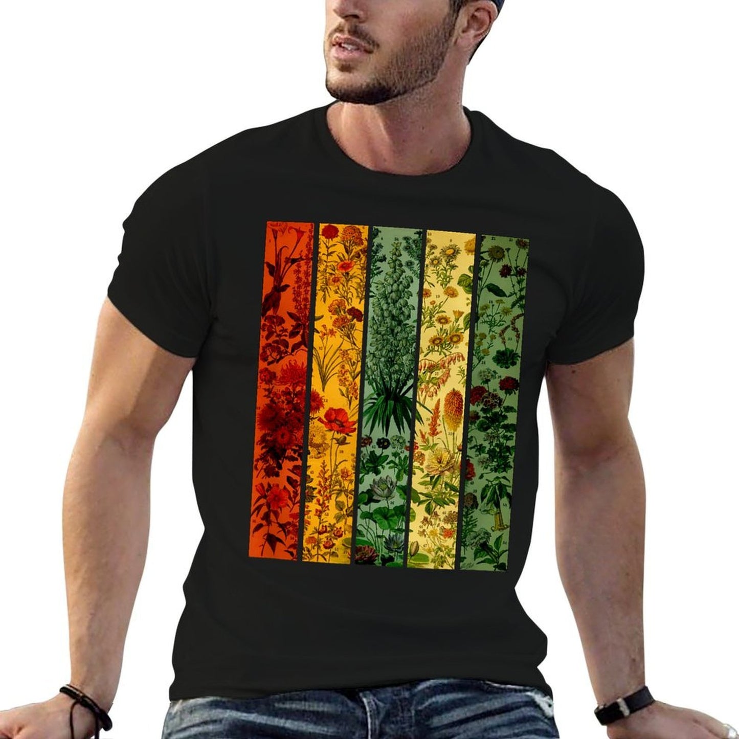 Vintage Flower Botanical Illustration Chart Plant  Cotton T-Shirt