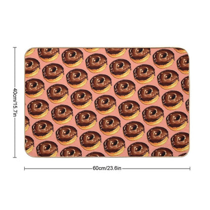 Chocolate Donut Pattern - Pink  Easy To Clean Bath Mat