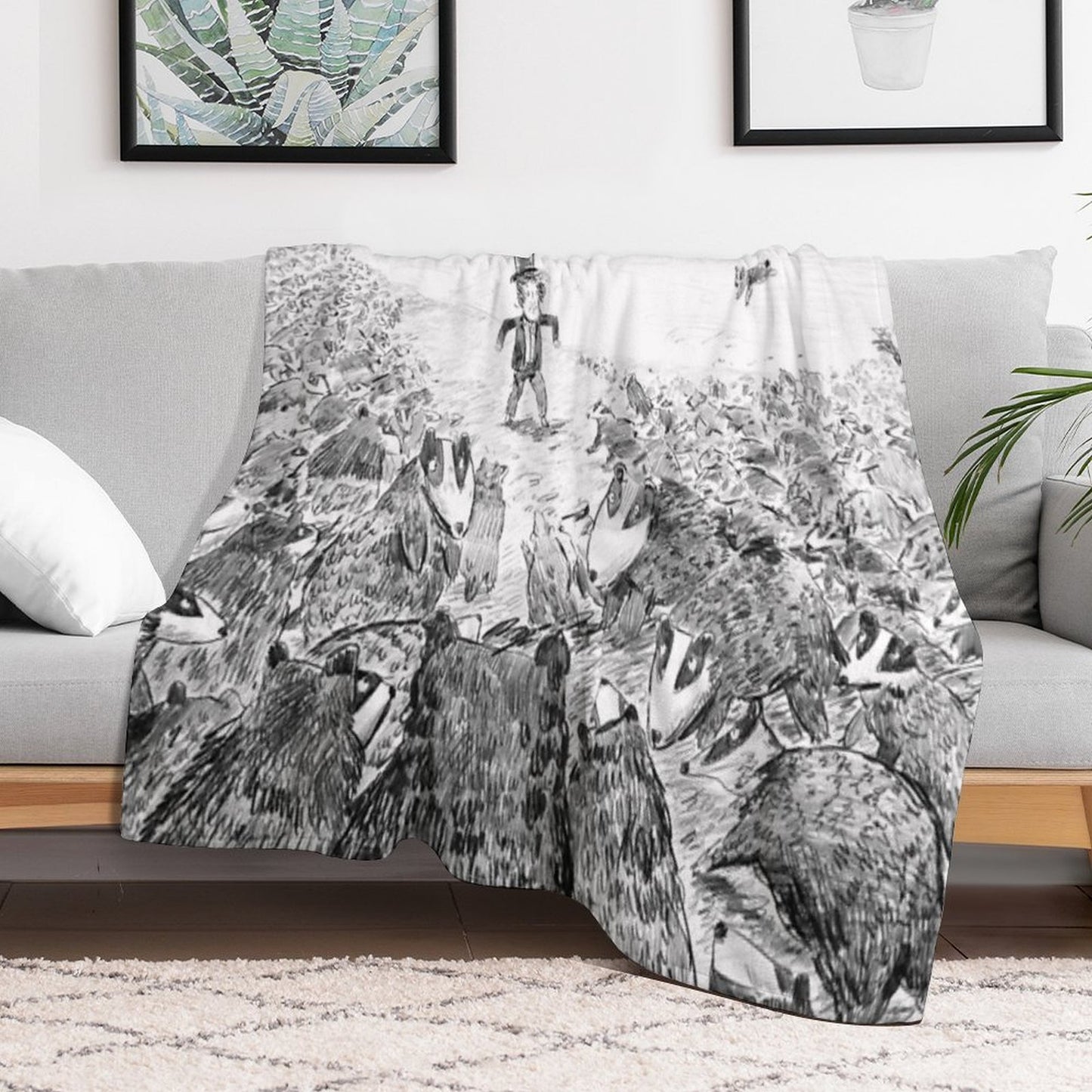 Way Too Many Badgers. Premium Throw Blanket