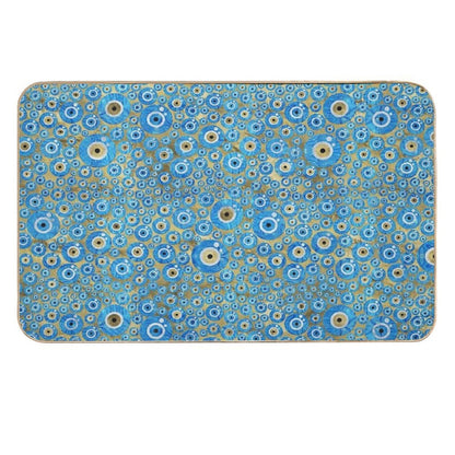 Greek Blue Glass Evil Eye Amulet  Easy To Clean Bath Mat