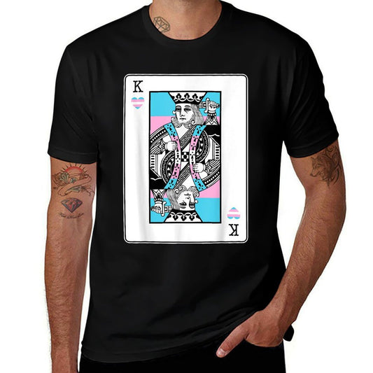 Transgender King Of Hearts LGBT-Q Pride Couple Matching  Heathered Texture T-Shirt