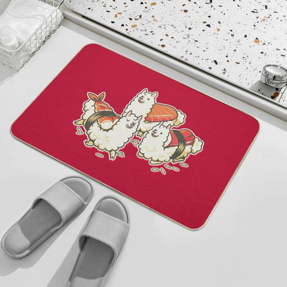 Alpaca Sushi Niguiri  Eco-Friendly Bath Mat