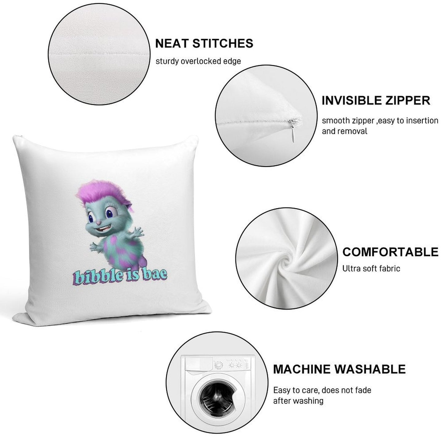 Bibble Is Bae – fairytopia Soft Skin-Friendly Throw Pillow