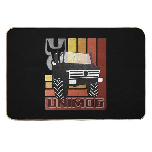 Unimog Retro (on Black)  Stain-Proof Bath Mat