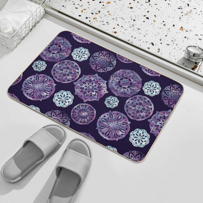 Watercolor Mandala Digital Drawing  Repositionable Bath Mat