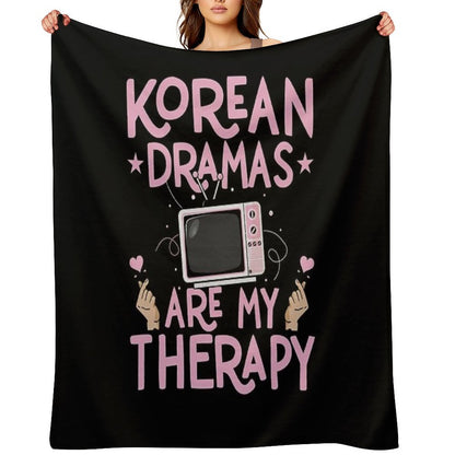 Korean Dramas Are My Therapy Shirt, K-Drama Fan Shirt, K-Drama Addict Shirt, Korean Drama Lover Shirt, Korea Oppa Shirt, K Drama Durable Throw Blanket