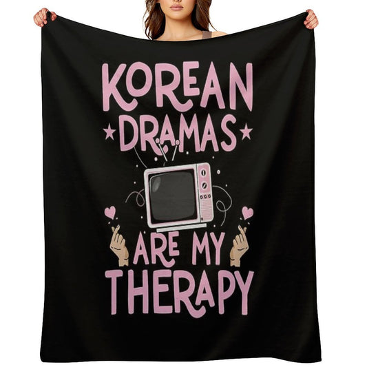 Korean Dramas Are My Therapy Shirt, K-Drama Fan Shirt, K-Drama Addict Shirt, Korean Drama Lover Shirt, Korea Oppa Shirt, K Drama Durable Throw Blanket