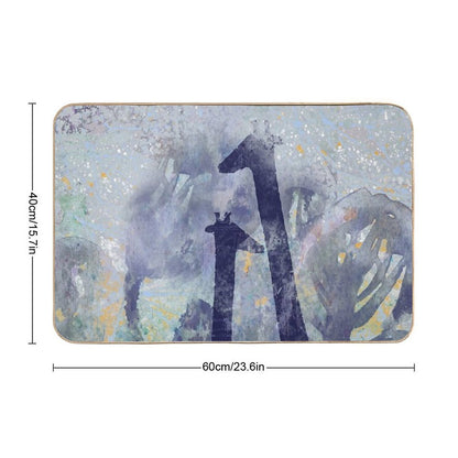 Giraffes And Trees  Easy Maintenance Bath Mat