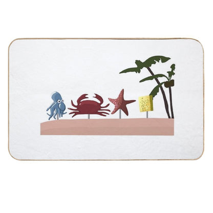 Realistic Spongebob Character Illustration  Anti-Trip Bath Mat