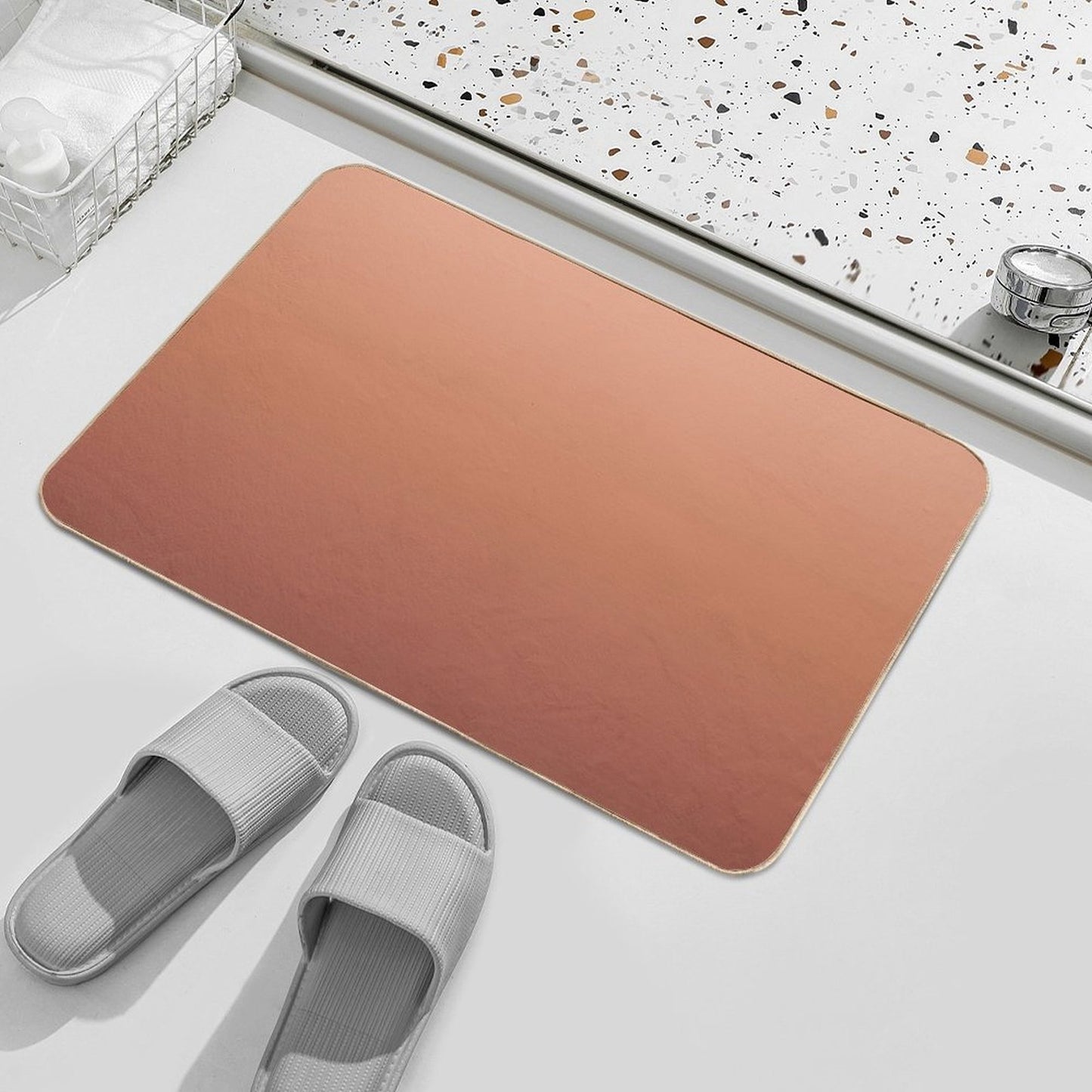Nude Color Gradient  Rapid-Drying Bath Mat