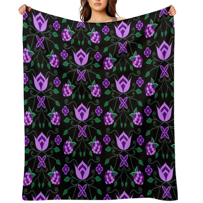 Purple Floral All-season Throw Blanket