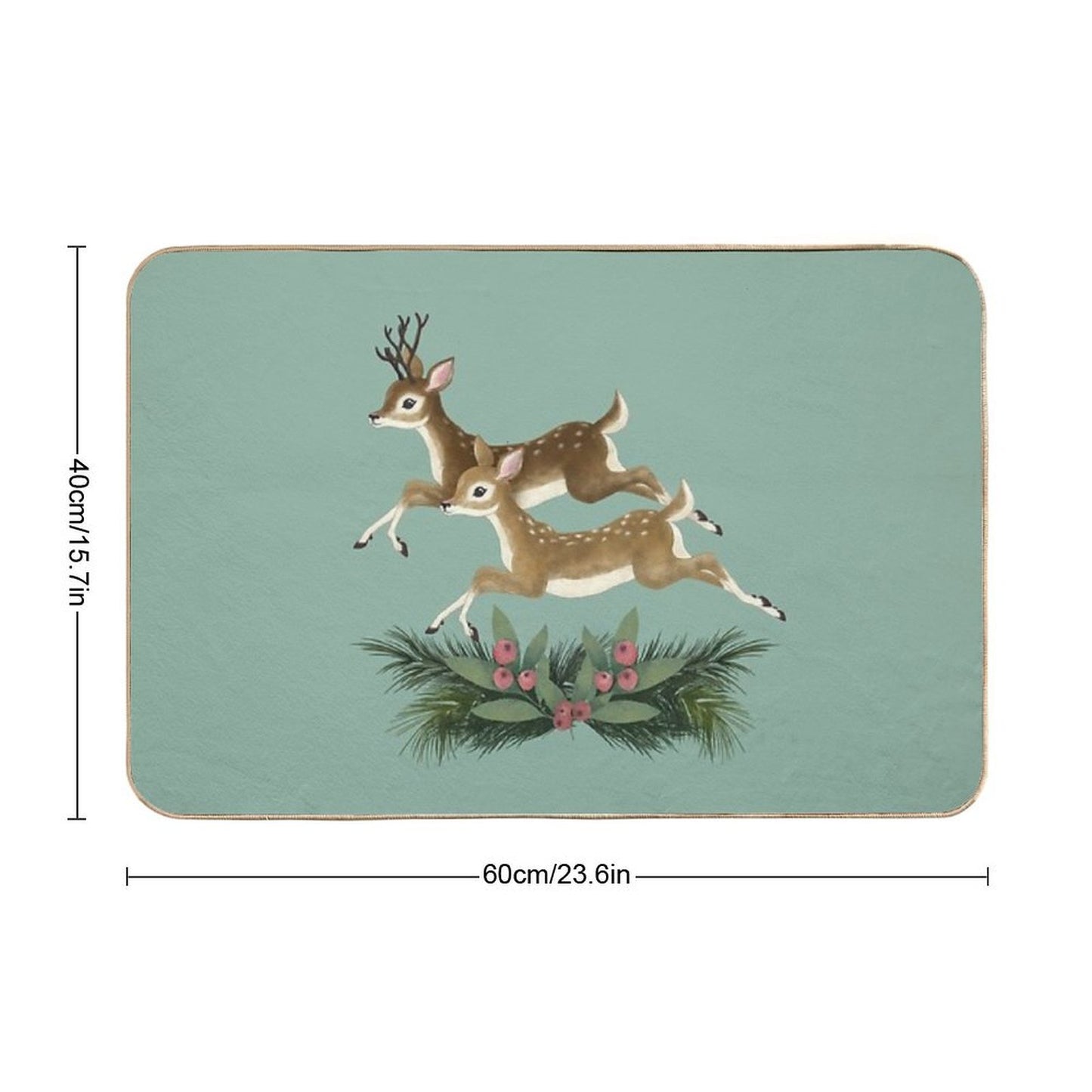 Winter Deer  Repeat Pattern  Slip-Resistant Bath Mat