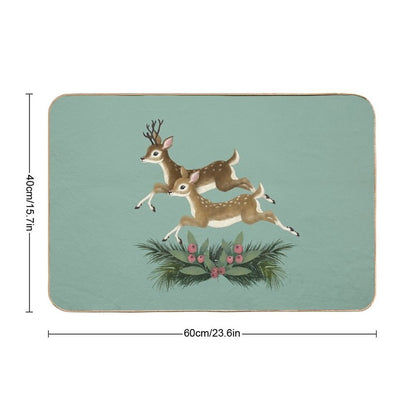 Winter Deer  Repeat Pattern  Slip-Resistant Bath Mat