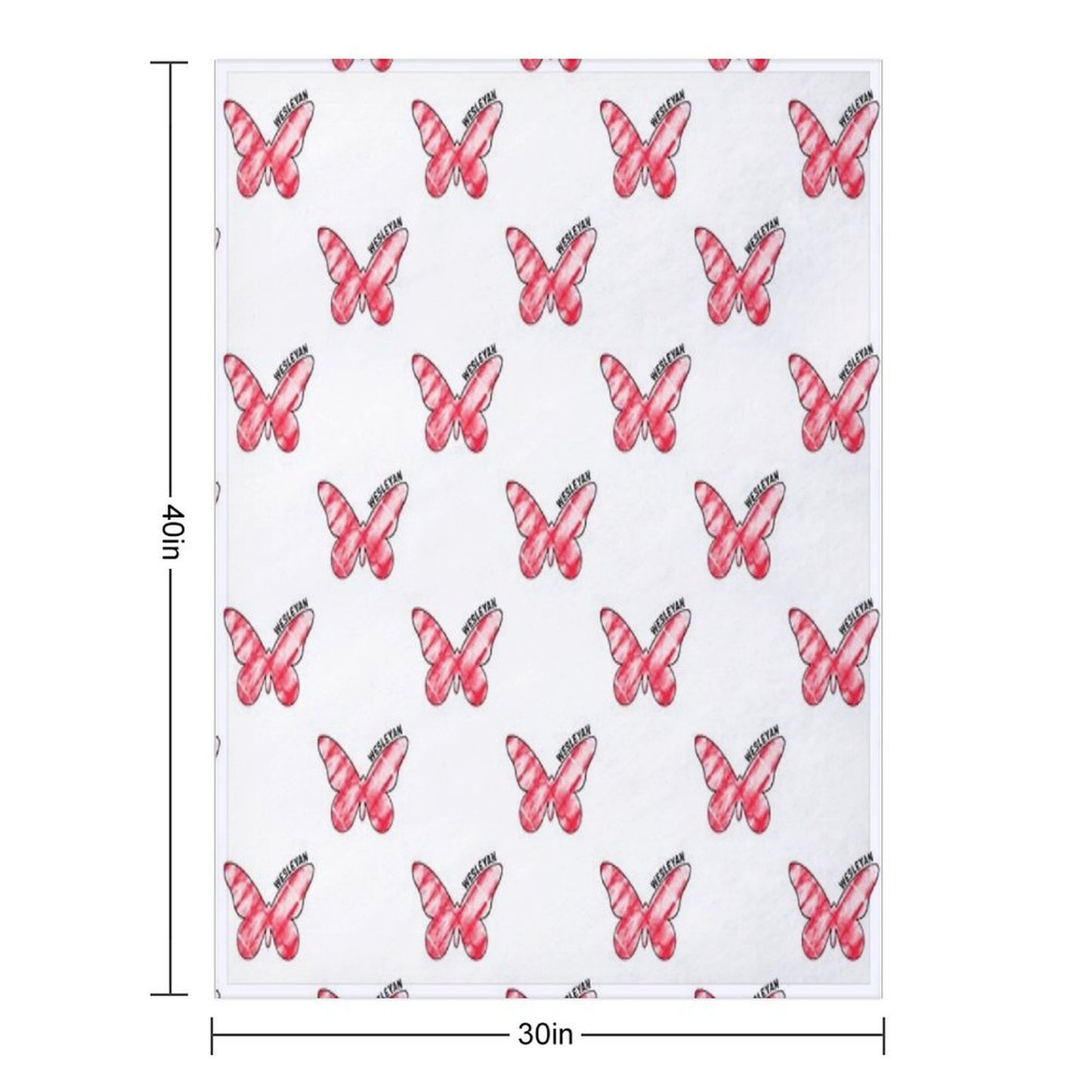 Wesleyan Butterfly Versatility Throw Blanket