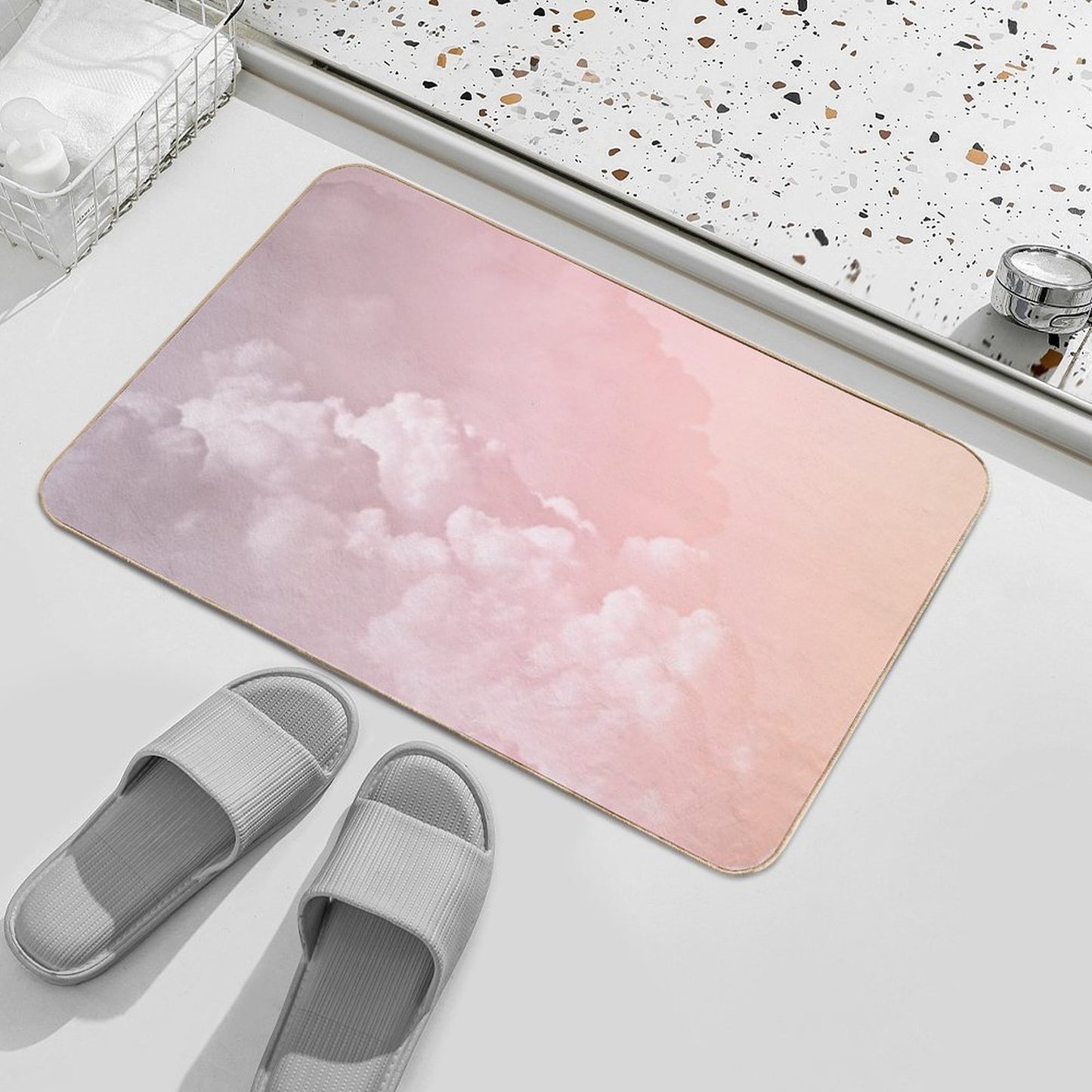 COTTON CANDY PASTEL CLOUDS by Monika Strigel  Pet-Safe Bath Mat