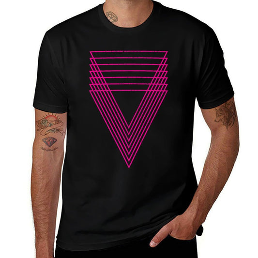 Geometric 7 Overlapping Triangles Geometry Art Distressed Premium  Trendy Pattern T-Shirt