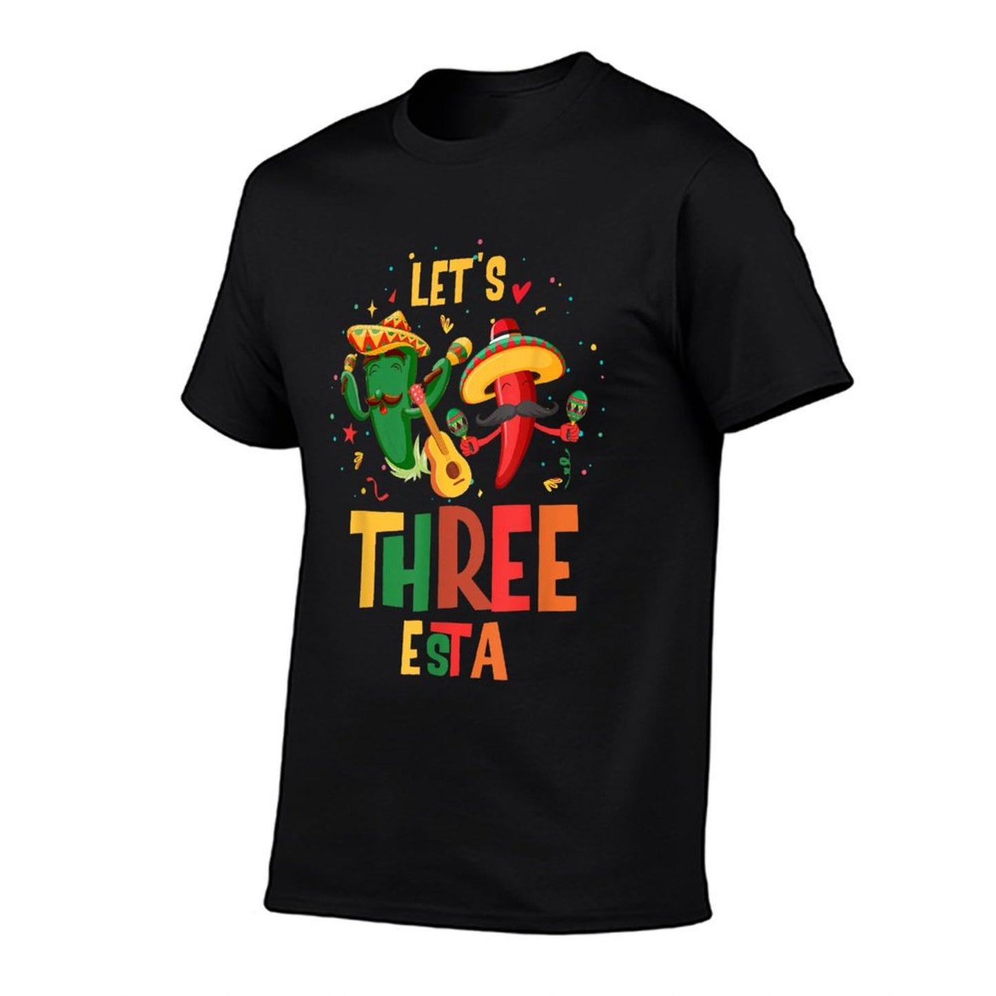 3 Year Old Three Esta Mexican 3rd Birthday Kids  Summer-ready Fabric T-Shirt