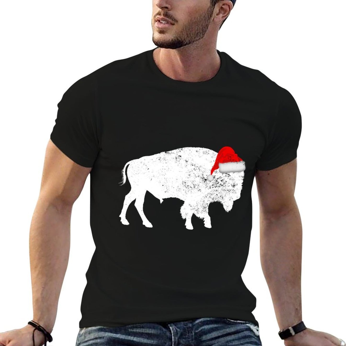 Bison Buffalo Santa Hat - Christmas Pajama  Durable T-Shirt