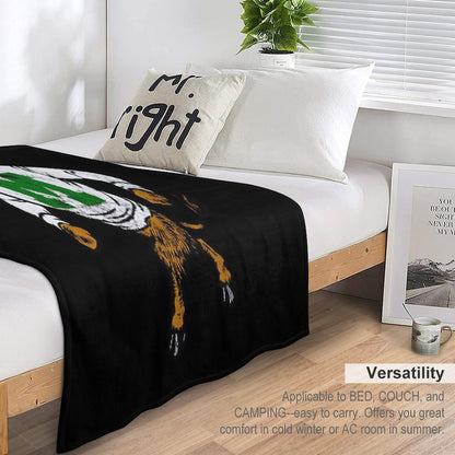 Marshall U. Vintage Retro Mascot Logo - Distressed Version Travel-friendly Throw Blanket
