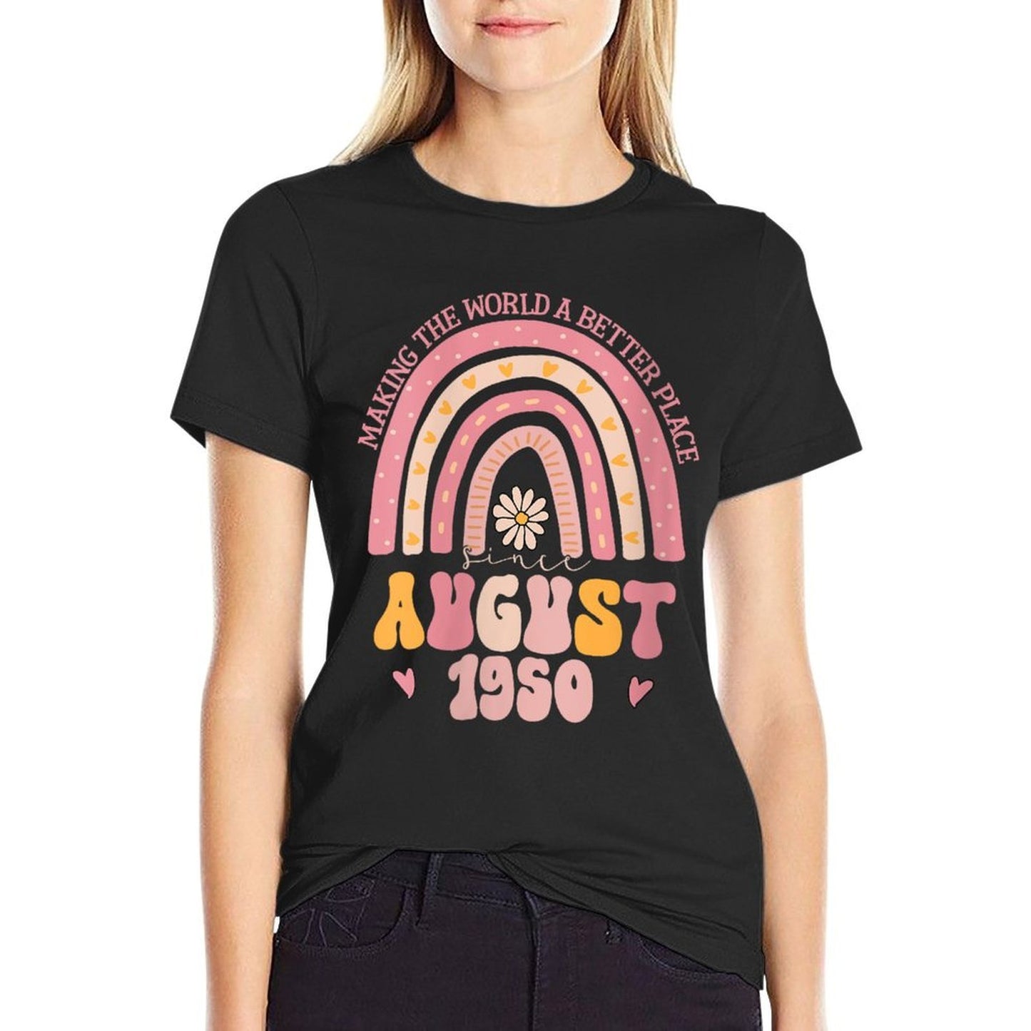 Womens Turning 75 Retro August 1950 75th Birthday for Women  Moisture-wicking T-Shirt