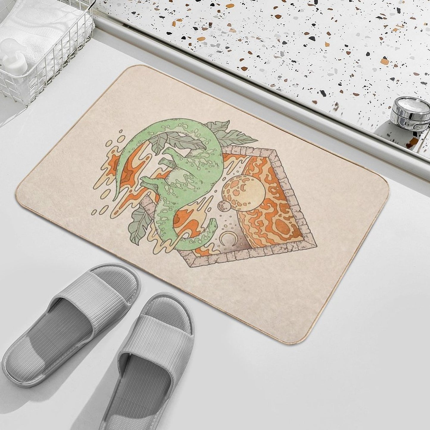 Aeon Archway Apatosaurus  Dinosaur Sci-Fi Space Art  Absorbent Bath Mat