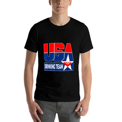 USA Drinking Team American Patriotic Beer Frat Boy Pun  Quick-drying T-Shirt