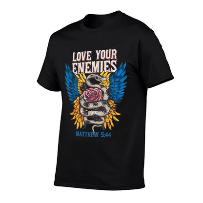 Love Your Enemies Matthew 544 Faith Christian Angel Wings  Versatile T-Shirt