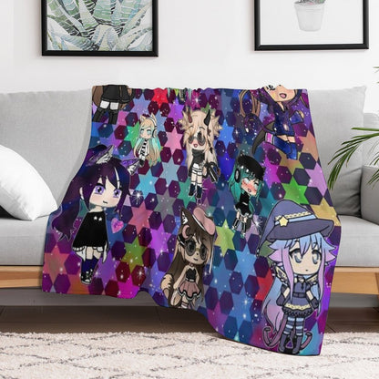Gacha Life Girl Bundle Pack Stars Anti-pilling Throw Blanket